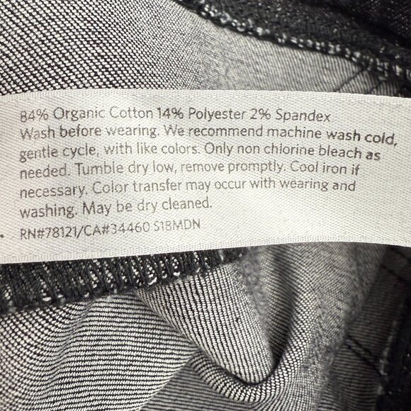 EUC Women's EILEEN FISHER Petite Organic Cotton Denim Black Jegging | Size PL - Picture 8 of 8